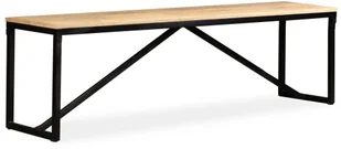 vidaXL Ławka z drewna mango, 160x35x45 cm vidaXL - Ławki do przedpokoju - miniaturka - grafika 3
