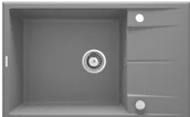 Zlewozmywaki - Deante ZQE S11B ZLEW ERIDAN SZARY METALIK GRANIT 1K Z/O 780X500X210 3,5" + OSPRZĘT SPACE SAVER LUX - miniaturka - grafika 1