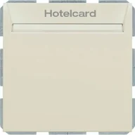 Wyłączniki światła i elektryczne - Hager sp. z o.o. B.Kwadrat Łącznik przekaźnikowy na kartę hotelową kremowy połysk 16408992 - miniaturka - grafika 1