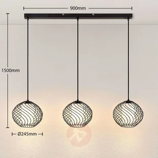 Lindby Cedrice klatkowa lampa wisząca, 3-punktowa - Lampy sufitowe - miniaturka - grafika 3