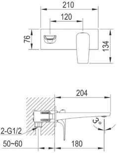 Blue Water Bateria Monaco Złoty MON-BPU.110 kolor złoty - Baterie podtynkowe - miniaturka - grafika 4