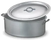 Rondle - Pentole Agnelli Rondel pentole agnelli, owalna, 2 uchwyty i pokrywę, aluminium, satynowana powierzchnia, kolor srebrny, srebrny/czarny, 28 cm FAMA2628 - miniaturka - grafika 1