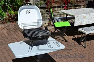 Garthen Grill ogrodowy Gart turystyczny przenośny na węgiel drzewny biały - Grille - miniaturka - grafika 4