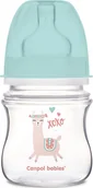Butelki dla niemowląt - Canpol babies butelka szeroka antykolkowa 120ml EasyStart EXOTIC ANIMALS 35/220_gre - miniaturka - grafika 1