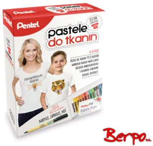 PENTEL Zestaw pastele do tkanin PTS15+NM10+koszul. - Kredki, ołówki, pastele i pisaki - miniaturka - grafika 2