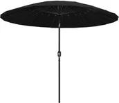 Parasole ogrodowe - vidaXL Parasol ogrodowy na słupku aluminiowym, 270 cm, czarny vidaXL - miniaturka - grafika 1