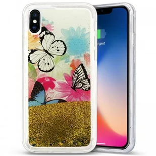 Zizo Liquid Glitter Star Case Etui iPhone X (Butterflies) 888488285788 - Etui i futerały do telefonów - miniaturka - grafika 2