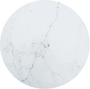 vidaXL Blat do stołu, biały, 50x0,8 cm, szkło ze wzorem marmuru vidaXL - Blaty meblowe i parapety okienne - miniaturka - grafika 2