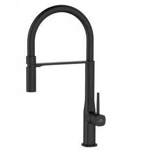 Laveo Bateria zlewozmywakowa z wylewką U czarna POLLA BAP B78D - Baterie kuchenne - miniaturka - grafika 2