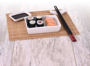 EH Excellent Houseware Zestaw do serwowania sushi dla 2 osób z bambusową matą 210000660 - Inne naczynia kuchenne - miniaturka - grafika 5