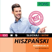 Książki do nauki języka hiszpańskiego - Pons Słuchaj i mów Konwersacje Kurs hiszpańskiego A2 z nagraniami Książka + CD praca zbiorowa - miniaturka - grafika 1
