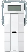 Wyłączniki światła i elektryczne - Merten włącznik meg6214 0319 4-krotne Plus z regulator temperatury pomieszczenia, biel polarna połyskująca, system M MEG6214-0319 - miniaturka - grafika 1