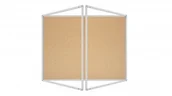 Gabloty - Allboards Gablota ogłoszeniowa informacyjna 120x120cm korkowa w aluminiowej ramie dwuskrzydłowe SC1212C+PIN50 - miniaturka - grafika 1