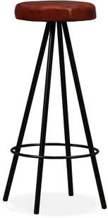 vidaXL Meble barowe z litego drewna sheesham i skóry, 7 elementów - Stoły z krzesłami - miniaturka - grafika 8