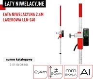 Sprzęt geodezyjny - PRO Łata Niwelacyjna 2.4m Laserowa LLN-240 3-01-06-38-124 21780 - miniaturka - grafika 1