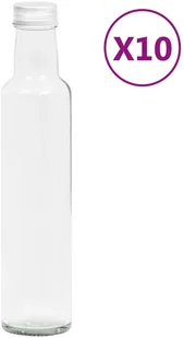 vidaXL vidaXL Małe szklane butelki z zakrętkami 260 ml 10 szt 150714 - Pojemniki kuchenne - miniaturka - grafika 2