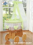 Łóżeczka i kojce - My Sweet Baby Kosz Mojżesza z baldachimem Amelie zielony 59582-239 - miniaturka - grafika 1