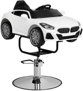 GABBIANO Fotel fryzjerski dziecięcy samochodzik bm biały P138157 - Fotele fryzjerskie - miniaturka - grafika 2