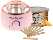 Depilacja - Import Zestaw do Depilacji Woskiem - Podgrzewacz do wosku w puszkach RÓŻOWY + Wosk Melonowy + Szpatułki - miniaturka - grafika 1