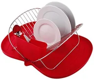 Suszarki do naczyń - MSV 110537 kosz na naczynia ociekowa blat z tworzywa sztucznego z nierdzewna/tworzywo sztuczne, 48 x 38 x 17 cm, czerwony 110537 - miniaturka - grafika 1