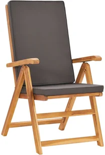 vidaXL 7-cz. zestaw mebli ogrodowych, szare poduszki, drewno tekowe - Meble ogrodowe - miniaturka - grafika 6