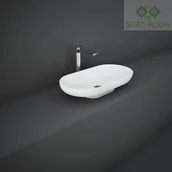 Umywalki - RAK Ceramics Ceramics DES UMYWALKA NABLATOWA 70 X 35 CM OWALNA BIAŁY POŁYSK DESCT7000AWHA - miniaturka - grafika 1