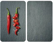 Pozostałe akcesoria kuchenne - Wenko płyty osłonowe Cayenne podwójny zestaw, kochplattenabdeckung uniwersalne do wszystkich rodzajów kuchenek, szkło hartowane, wielokolorowa, 52 x 30 x 0,1 cm 53890100 - miniaturka - grafika 1