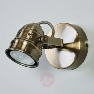 Kinkiet LED Leonor w kolorze starego mosiądzu - Lampy ścienne - miniaturka - grafika 4