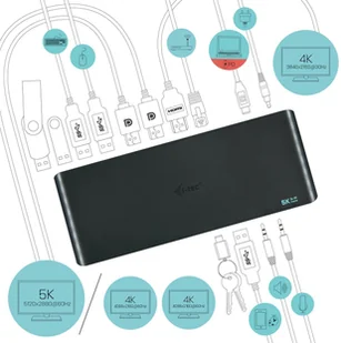 i-tec USB-C/USB 3.0 4K Uniwersalna Stacja Dokująca - DP/HDMI (USB-C)/LAN/USB 3.0/USB-C data/Audio/Mic PD CATRIPLE4KDOCKPD - Adaptery i przejściówki - miniaturka - grafika 4