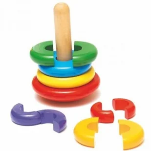 WOODY Magnetyczna piramida na paliku WD90674 - Układanki dla dzieci - miniaturka - grafika 2