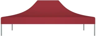 vidaXL Dach do namiotu imprezowego, 4 x 3 m, burgundowy, 270 g/m - Pawilony ogrodowe - miniaturka - grafika 4