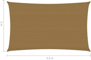 VidaXL Żagiel przeciwsłoneczny, 160 g/m, kolor taupe, 2x4,5 m, HDPE 311395 VidaXL - Parasole ogrodowe - miniaturka - grafika 6