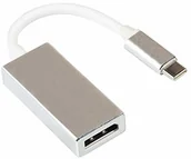 Kable - Good Connections USB C do DisplayPort 1.2 Adapter - wtyczka USB-C do gniazda DisplayPort 1.2-4K / UHD @60Hz - obudowa aluminiowa - srebrna - ok. 15 cm GC-M0257 - miniaturka - grafika 1