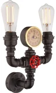 Lampy ścienne - Globo Lighting Kinkiet LAMPA ścienna BAYUDA 43000W2 industrialna OPRAWA z zegarem rury loft czarne 43000W2 - miniaturka - grafika 1