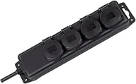 Przedłużacze i rozgałęźniki - Brennenstuhl 1159961 gwint 4 gniazda wtykowe z okiennice IP44 2 m H07RN-F 3 g1,5 Czarny - miniaturka - grafika 1