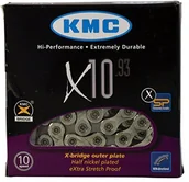 Łańcuchy rowerowe - KMC Łańcuch x10sl Hollow Pin 10-krotny rower wyścigowy rower MTB Titanium azotki Srebrny KMC014 - miniaturka - grafika 1