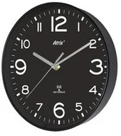 Zegary - Atrix Zegar czarny sterowany radiowo 25cm ATE2303BBRC - miniaturka - grafika 1