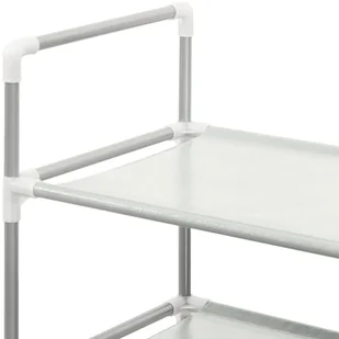vidaXL Lumarko Stojak na buty z 8 półkami, metal i włóknina, srebrny 330043 - Szafki na buty - miniaturka - grafika 6