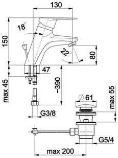 KFA Topaz 4012-815-00 - Baterie umywalkowe - miniaturka - grafika 2