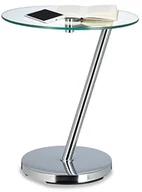 Ławy i stoliki kawowe - Relaxdays kawowy stół szklany oraz chrom, okrągły stolik do kawy herbaty, półka f. ogrodowy wys. x szer. x gł.: 52 x 45 x 45 cm Edge, metalowa, srebrna, 45 x 45 x 52 cm 10021269 - miniaturka - grafika 1