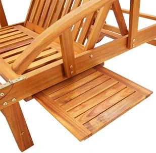 vidaXL Leżaki z poduszkami i stolikiem, 2 szt., lite drewno akacjowe! 3077355 - Leżaki ogrodowe - miniaturka - grafika 8