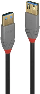 LINDY 36761 kabel przedłużający USB 3.0 typu A do A, antra Line - czarny, 1 m 36761 - Kable USB - miniaturka - grafika 2