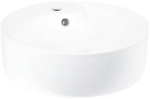 Novoterm Umywalka nablatowa 46,5x14 cm z otworem na baterię z przelewem BIAŁA KR 09 - Umywalki - miniaturka - grafika 2