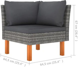 VidaXL 3-cz. zestaw wypoczynkowy do ogrodu, rattan PE i eukaliptus! 315757 - Sofy ogrodowe - miniaturka - grafika 10