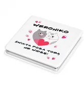 Lusterka do makijażu - Murrano Lusterko kwadratowe z grawerem świata poza tobą nie widzę LSTR-KW-030 - miniaturka - grafika 1