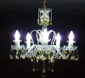 Lampy sufitowe - Elita bohemia Żyrandol kryształowy 5-ramienny - Bohemia L 104/5/02-2 AMBER - miniaturka - grafika 1