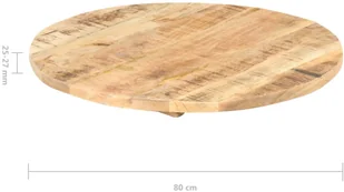 vidaXL Lumarko Blat stołu, lite drewno mango, okrągły, 25-27 mm, 80 cm 286008 - Meble modułowe i akcesoria - miniaturka - grafika 4