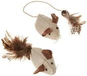 Zabawki dla kotów - Kerbl myszy z piórami Nature 4,5 cm - miniaturka - grafika 1