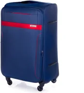 Walizki - Solier Luggage Średnia walizka miękka M Solier STL1316 granatowo-czerwona - miniaturka - grafika 1