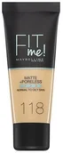 Podkłady do twarzy - Maybelline Fit Me Foundation matujący podkład do twarzy 118 Nude 30ml 71582-uniw - miniaturka - grafika 1